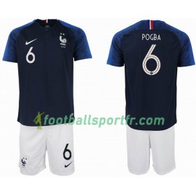 Tenue France POGBA 6 2 star Enfant Domicile Coupe du monde 2018 Maillot de Foot